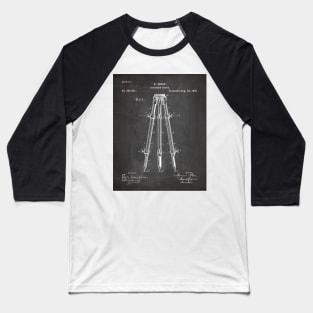 Surveyor Tripod Patent - Land Surveying Geology Geography Art - Black Chalkboard Baseball T-Shirt